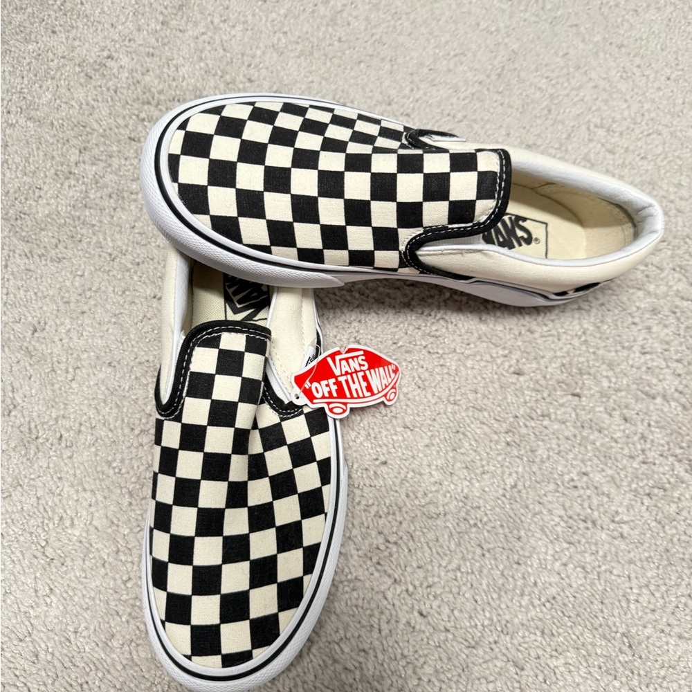 NIB Vans Black and White Checkerboard Slip-Ons